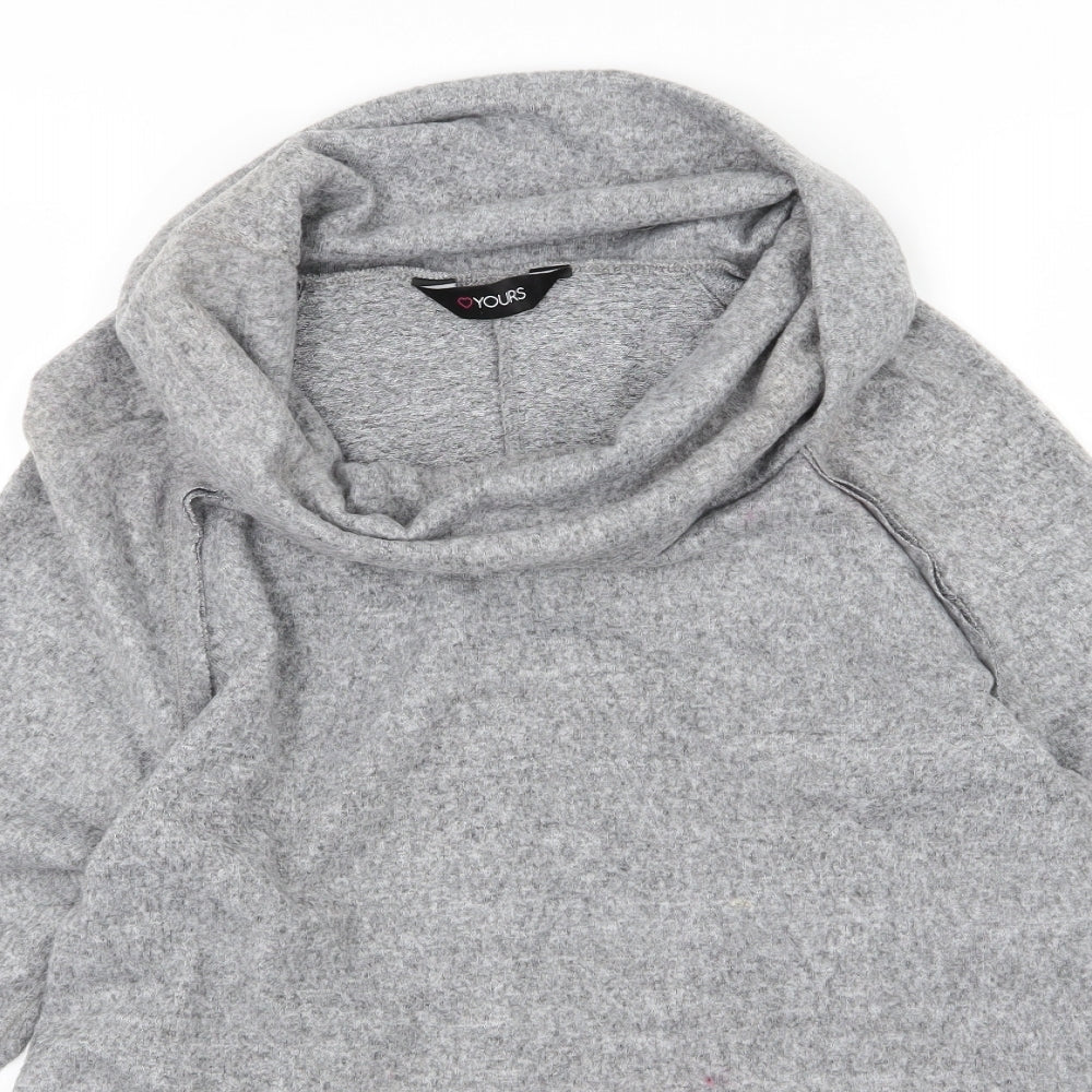 Yours Womens Grey  Jersey Pullover Sweatshirt Size 18