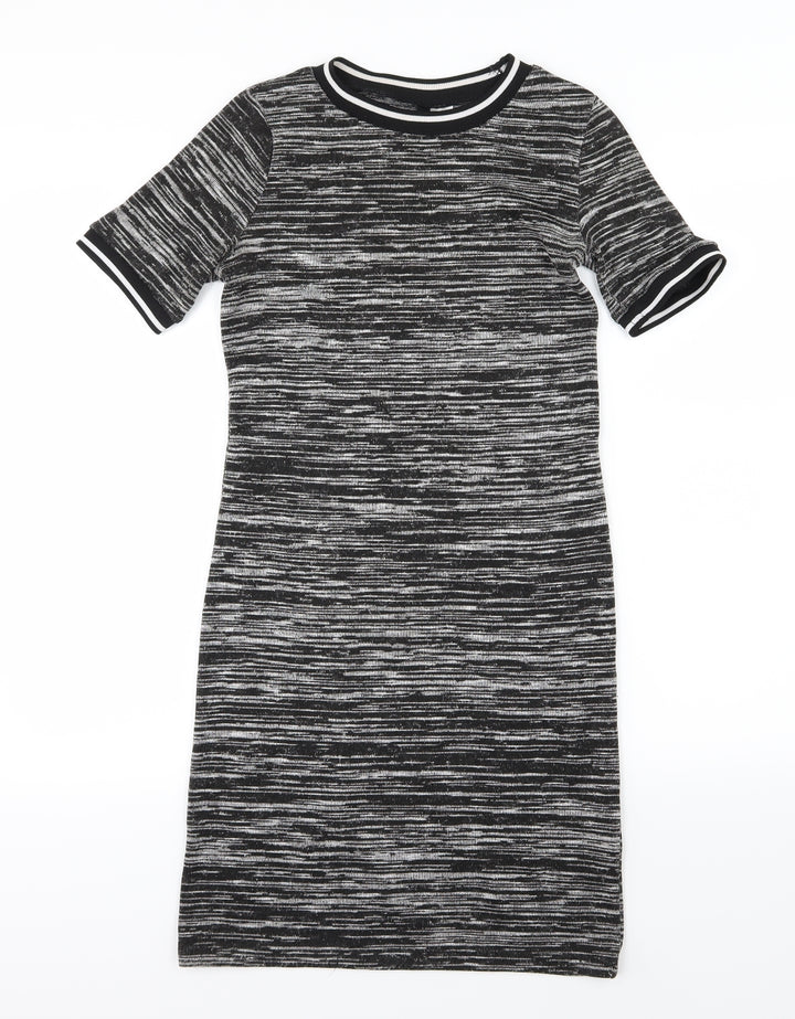 H&M Womens Grey  Knit T-Shirt Dress  Size 12