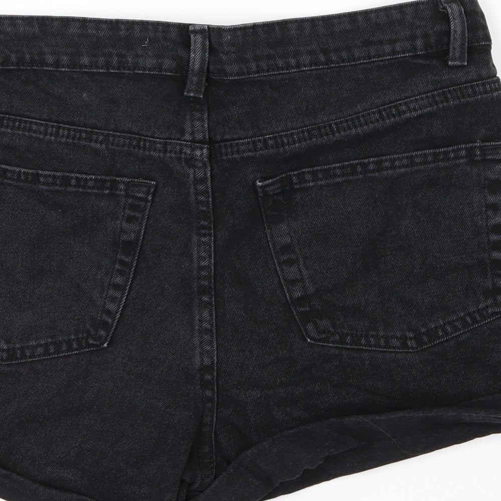 Denim & Co. Womens Black  Denim Mom Shorts Size 10