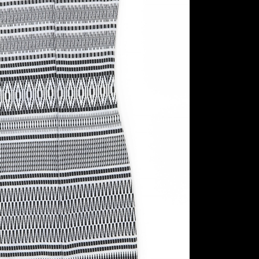 Glamorous Womens White Striped  Pencil Dress  Size 8