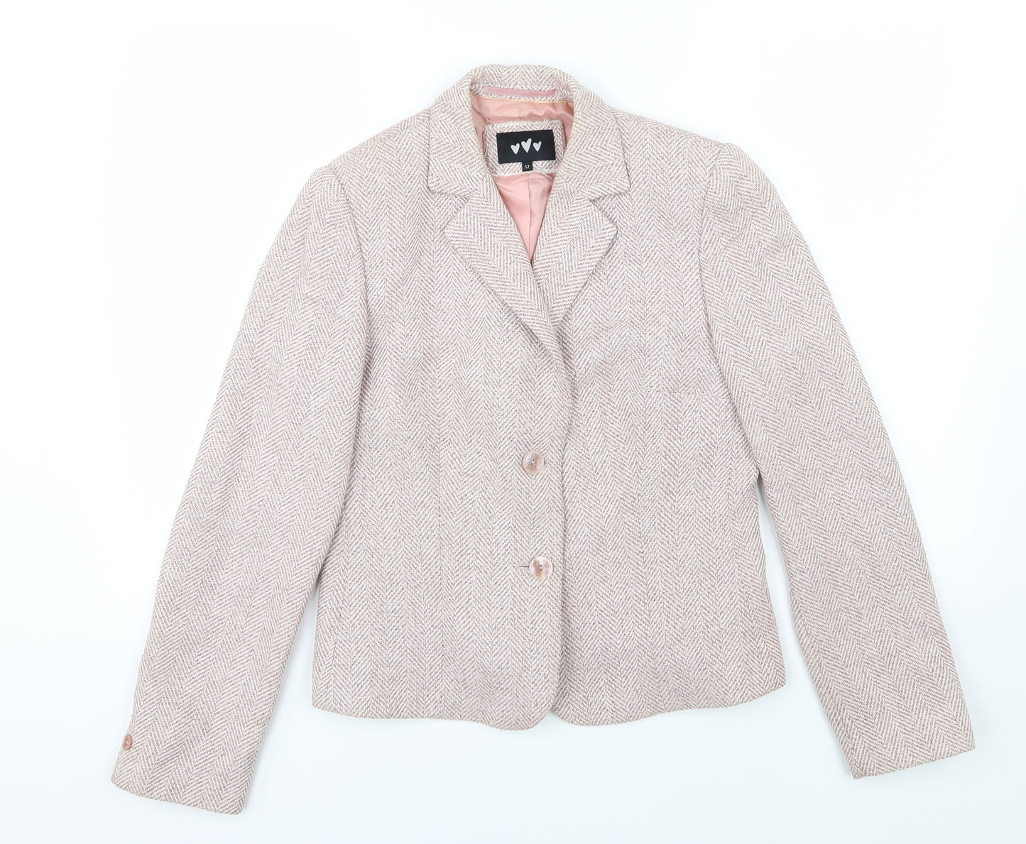 Per Una Womens Pink Herringbone  Jacket  Size 12
