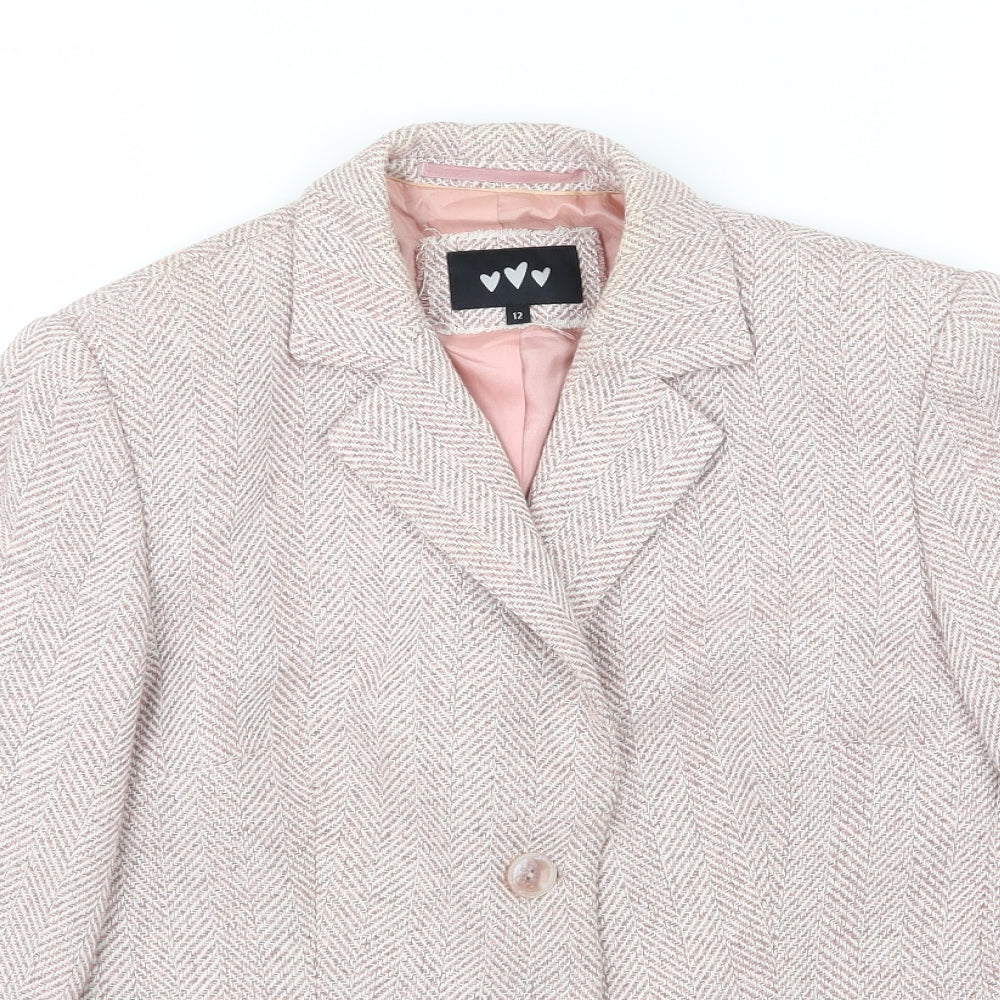 Per Una Womens Pink Herringbone  Jacket  Size 12