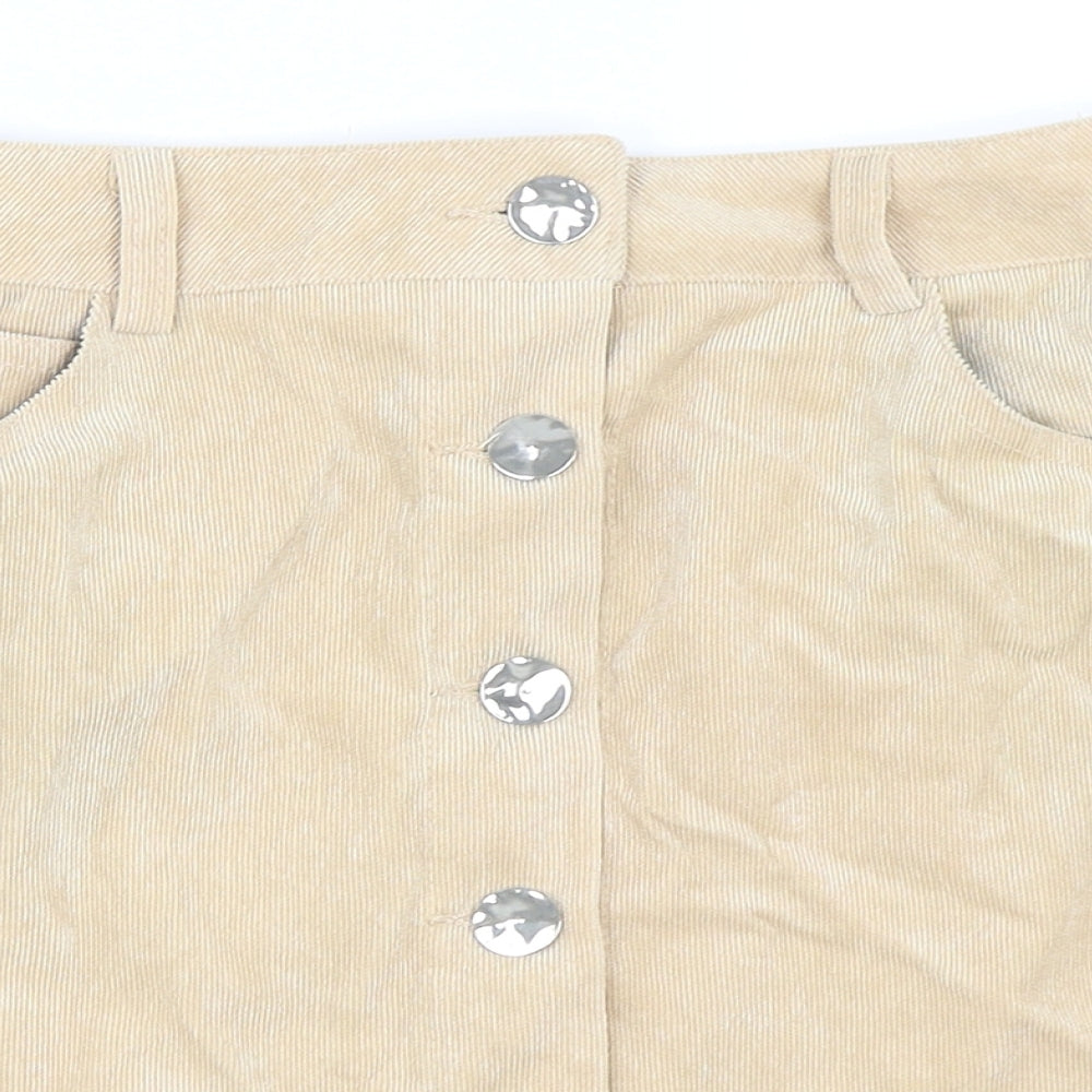 Boohoo Womens Beige  Corduroy A-Line Skirt Size 12