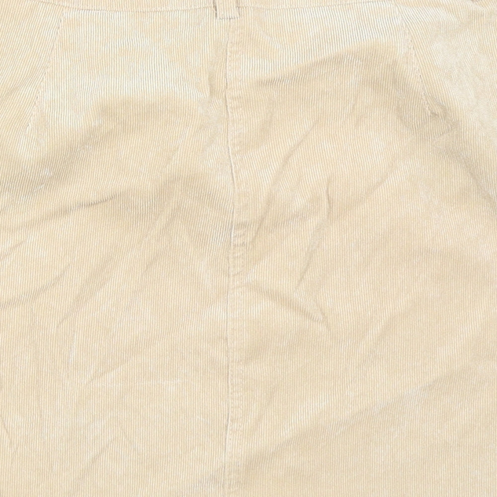Boohoo Womens Beige  Corduroy A-Line Skirt Size 12