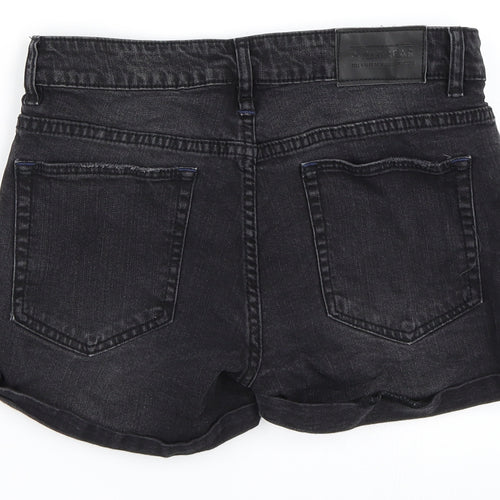 Pull & Bear Womens Black  Denim Hot Pants Shorts Size 36