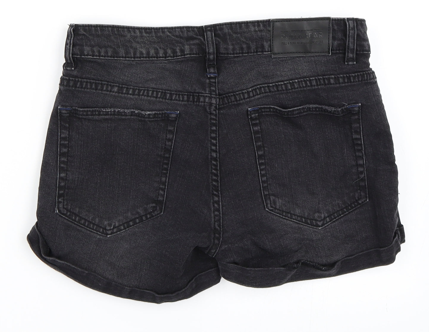 Pull & Bear Womens Black  Denim Hot Pants Shorts Size 36