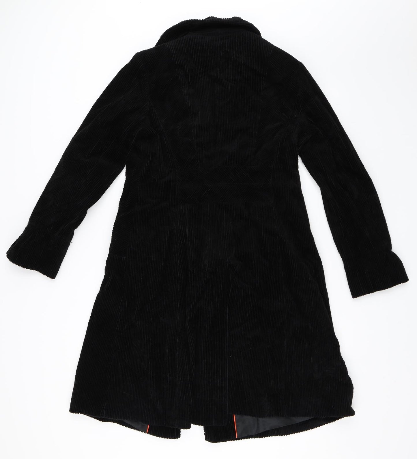 Per Una Womens Black  Corduroy Overcoat Coat Size 12