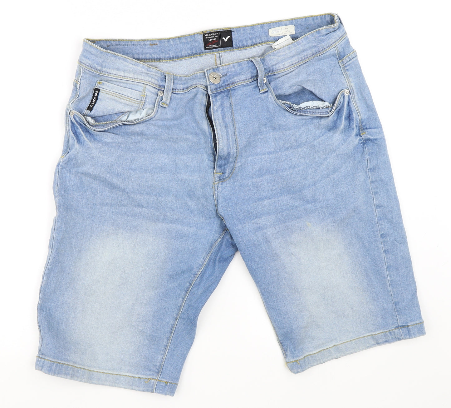 Voi Jeans Womens Blue  Denim Bermuda Shorts Size 36 in