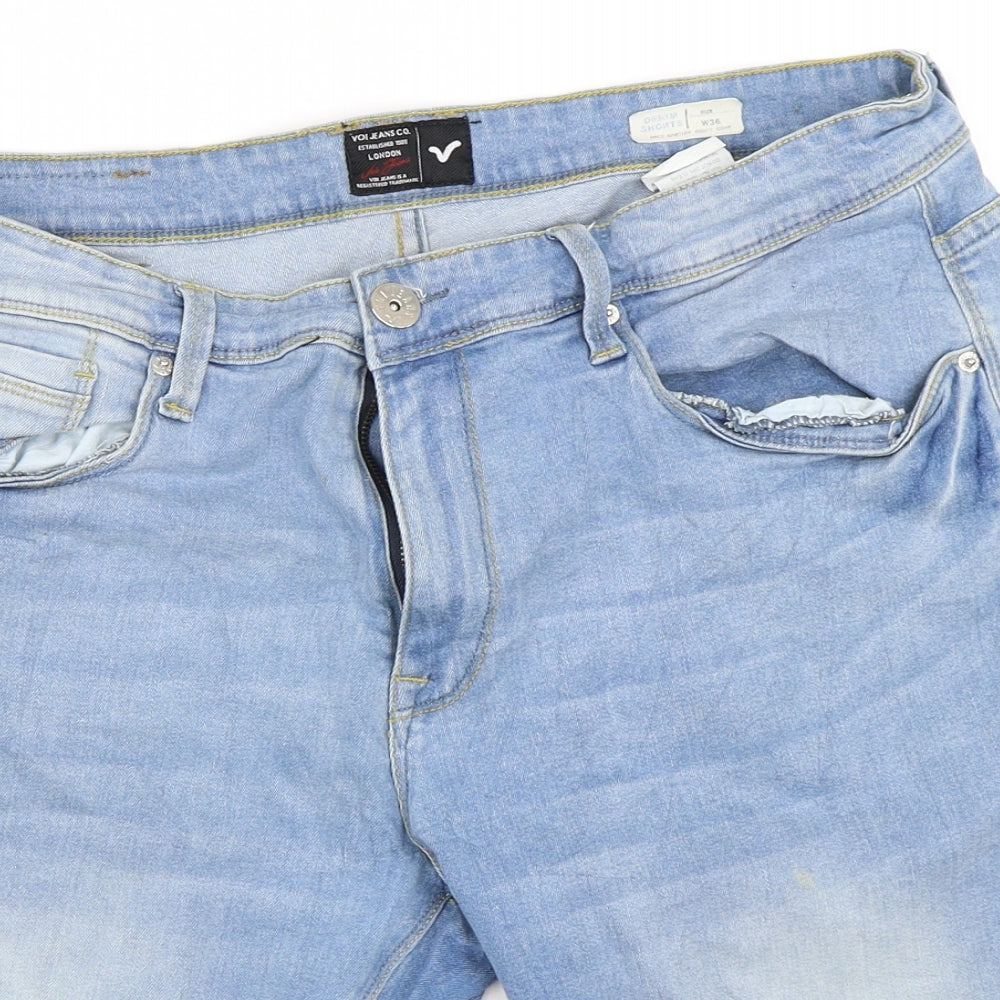 Voi Jeans Womens Blue  Denim Bermuda Shorts Size 36 in