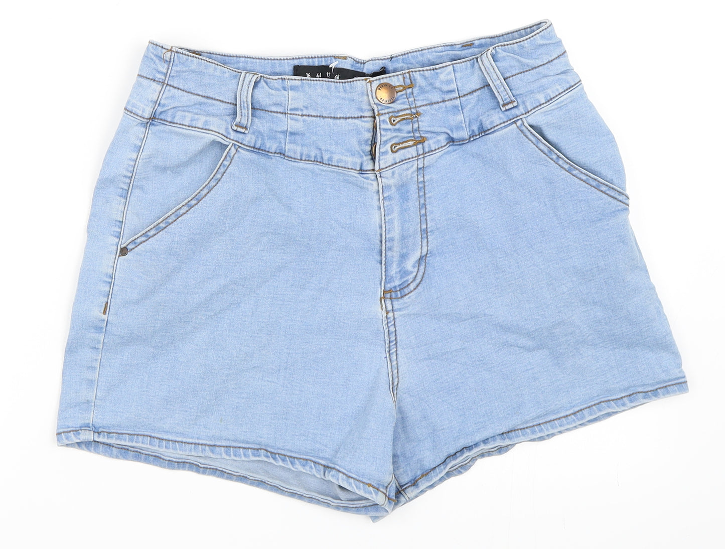 Primark Womens Blue  Denim Hot Pants Shorts Size 16