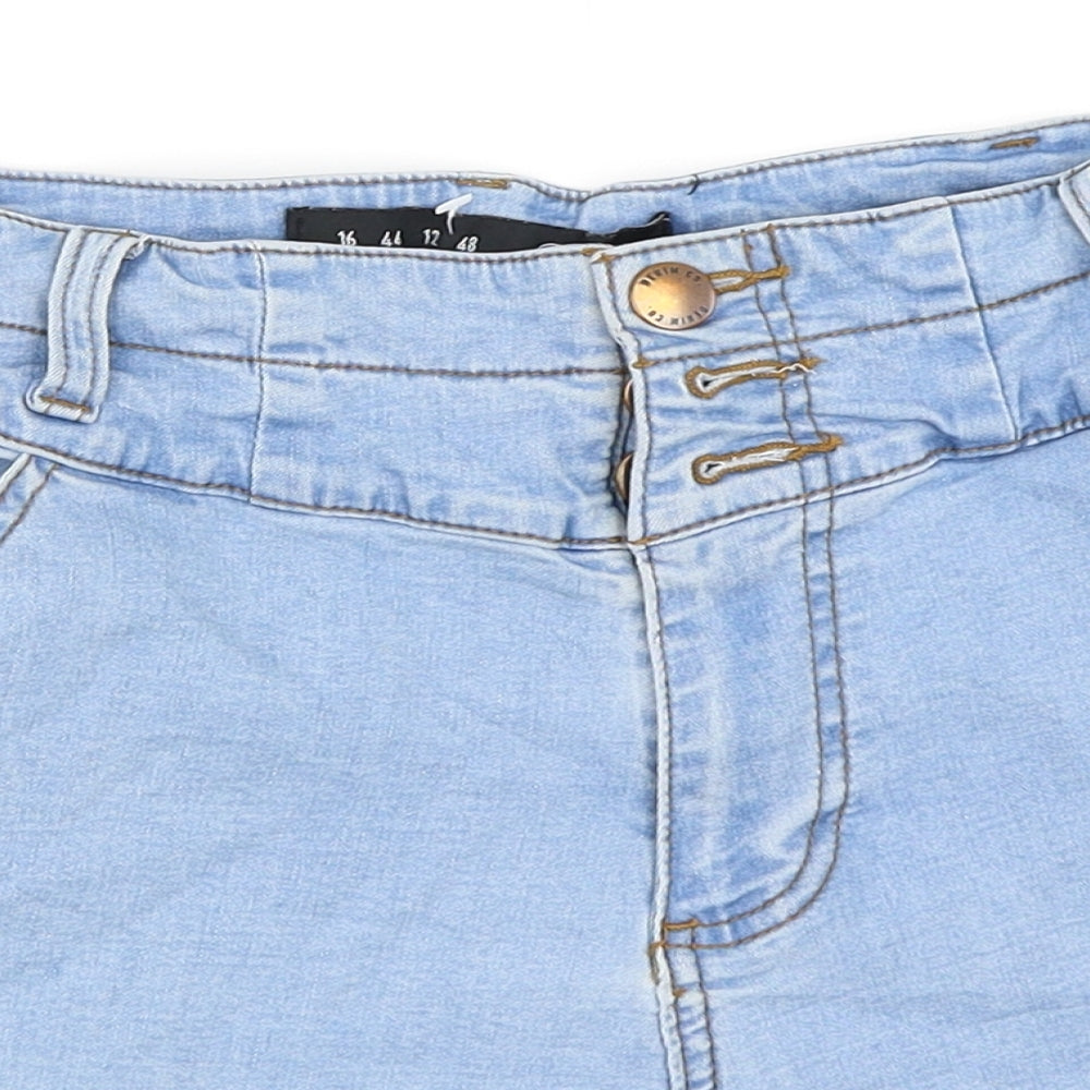 Primark Womens Blue  Denim Hot Pants Shorts Size 16