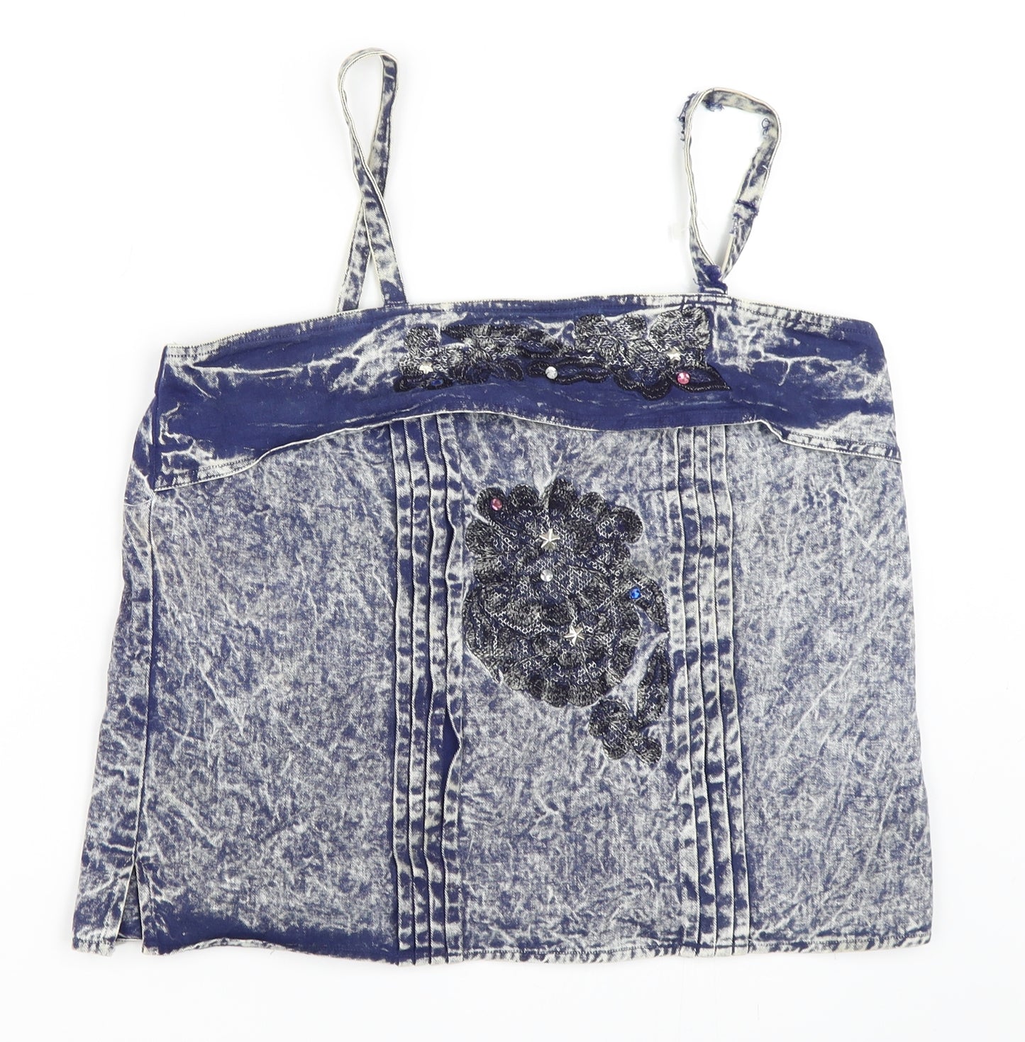 Design 2000 Womens Blue  Denim Basic Blouse Size M