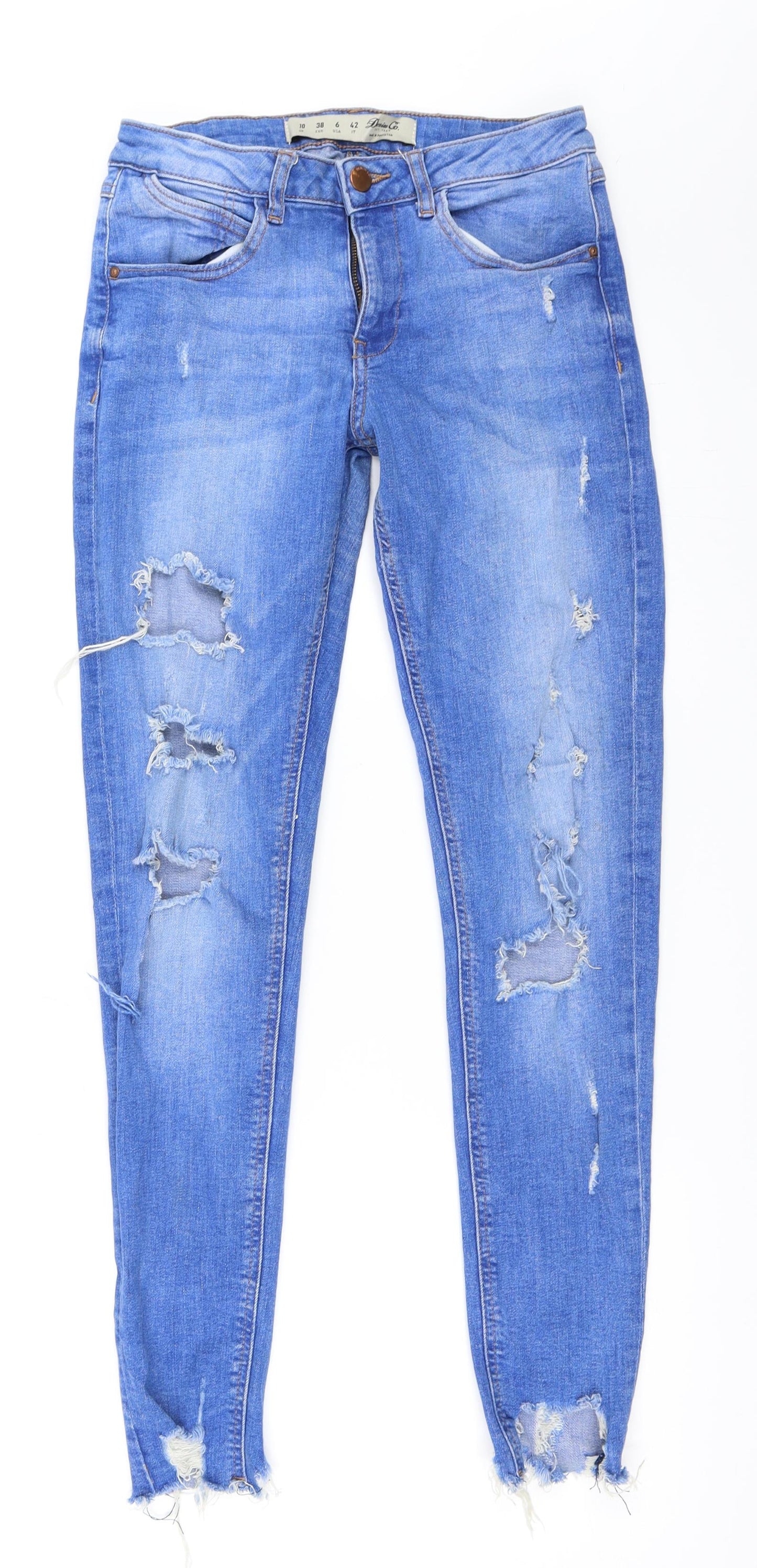 Primark Womens Blue  Denim Skinny Jeans Size 10 L28 in