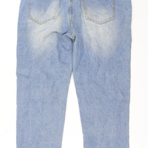 PRETTYLITTLETHING Womens Blue  Denim Mom Jeans Size 14 L27 in