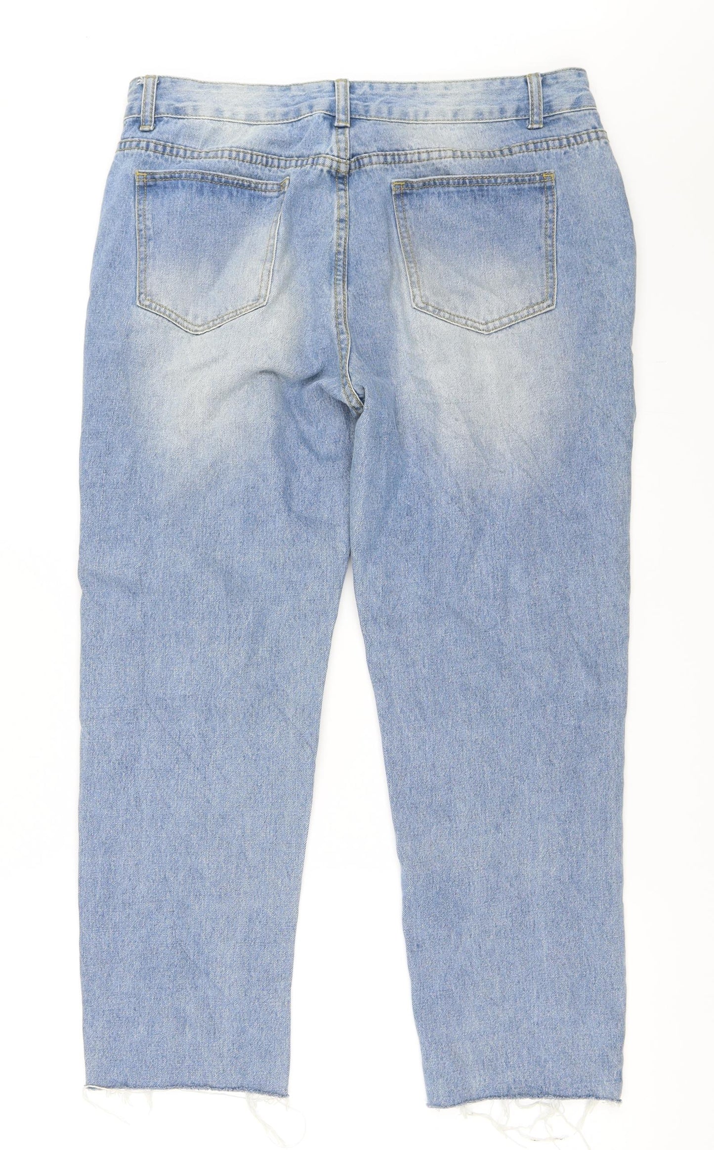 PRETTYLITTLETHING Womens Blue  Denim Mom Jeans Size 14 L27 in