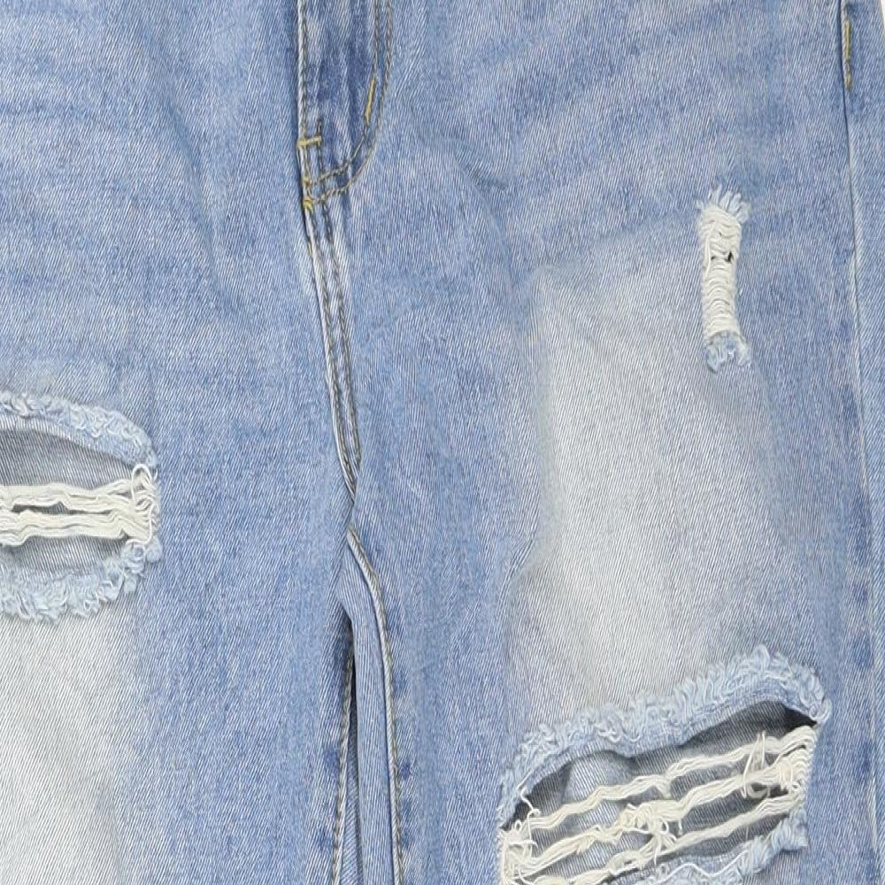 PRETTYLITTLETHING Womens Blue  Denim Mom Jeans Size 14 L27 in
