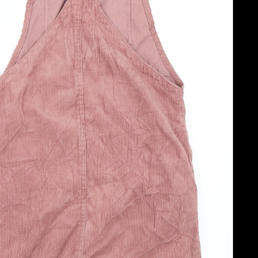 Primark Womens Pink  Corduroy Pinafore/Dungaree Dress  Size 8