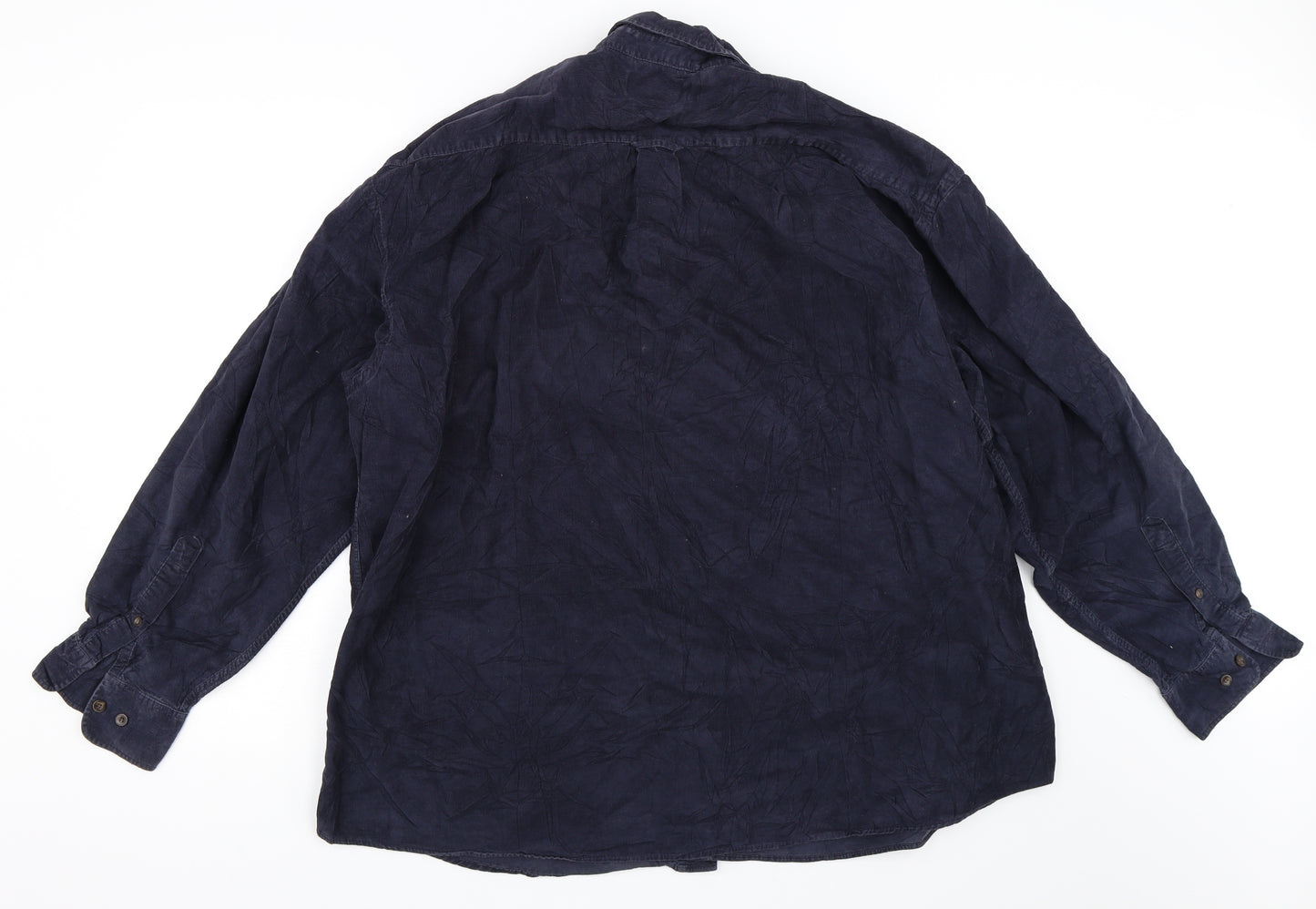 Marks and Spencer Mens Blue  Corduroy  Button-Up Size XL
