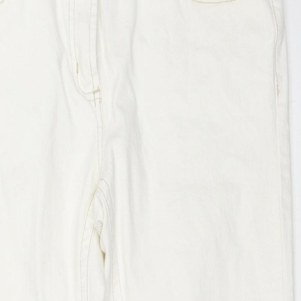 Preworn Womens White  Denim Cropped Jeans Size 14 L23 in