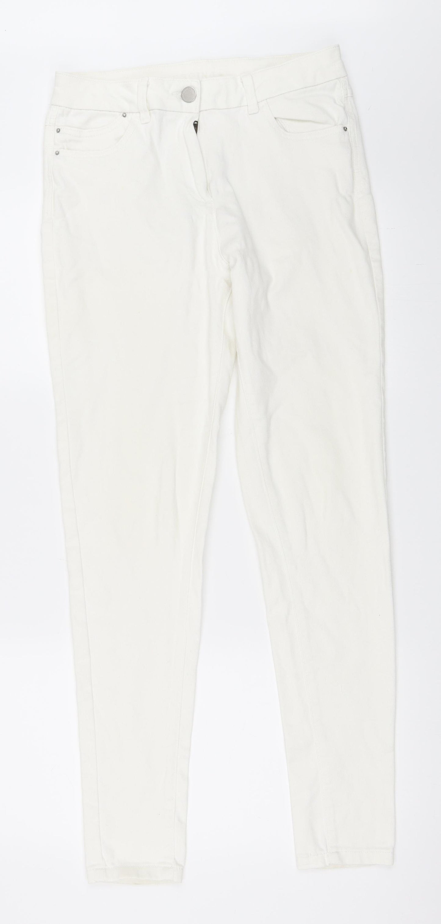 Marks and Spencer Womens White  Denim Skinny Jeans Size 12 L30 in