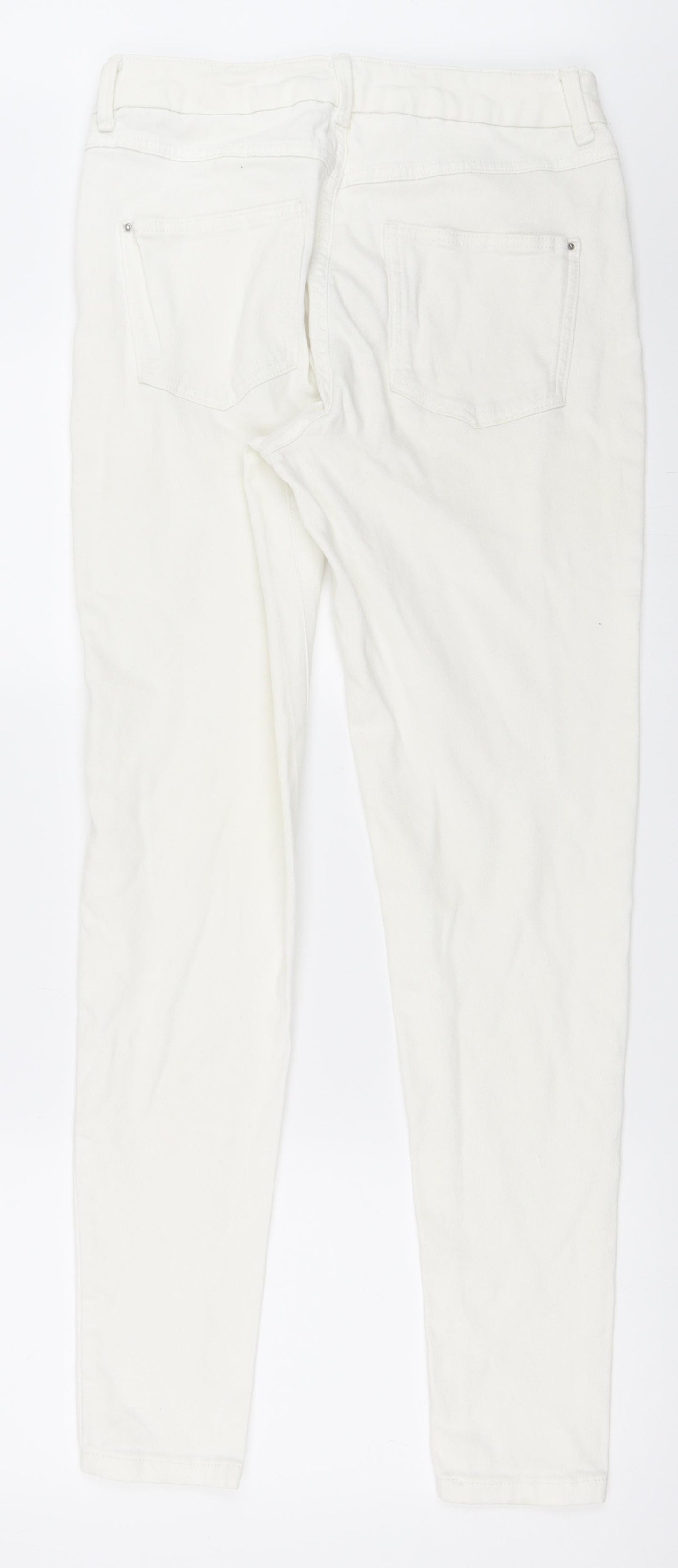 Marks and Spencer Womens White  Denim Skinny Jeans Size 12 L30 in