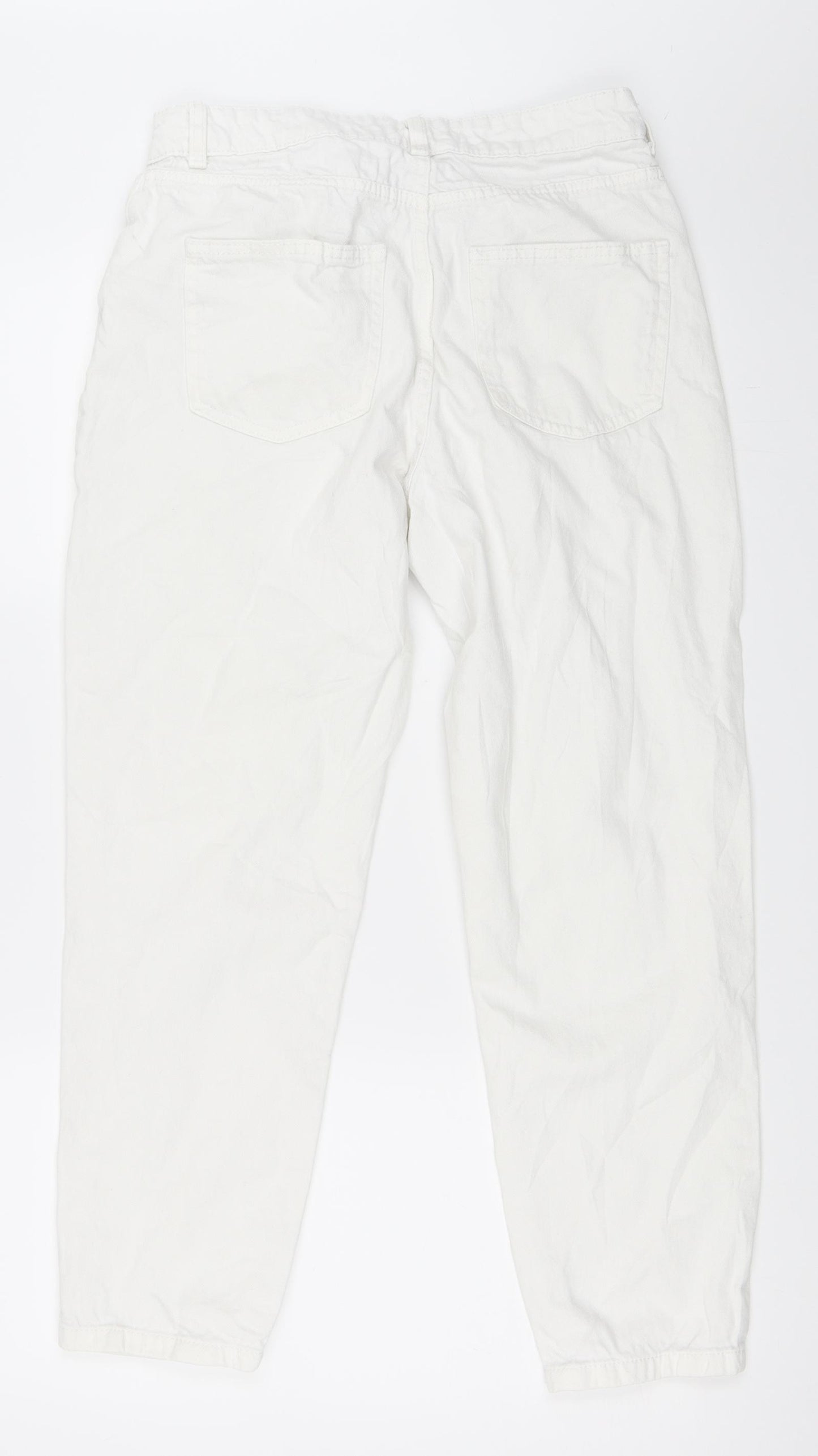 Preworn Womens White  Denim Straight Jeans Size 12 L25 in