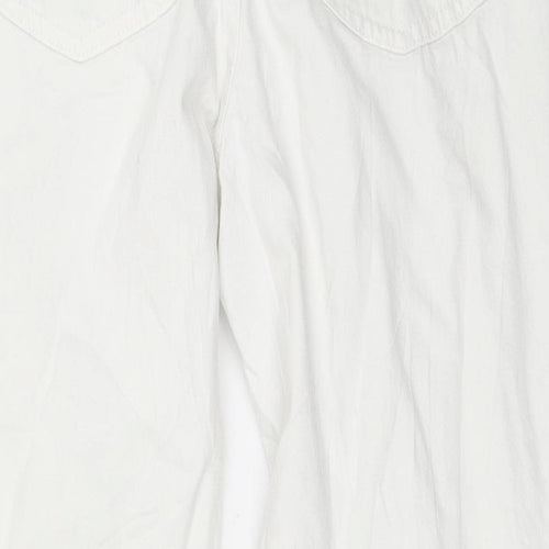 Preworn Womens White  Denim Straight Jeans Size 12 L25 in