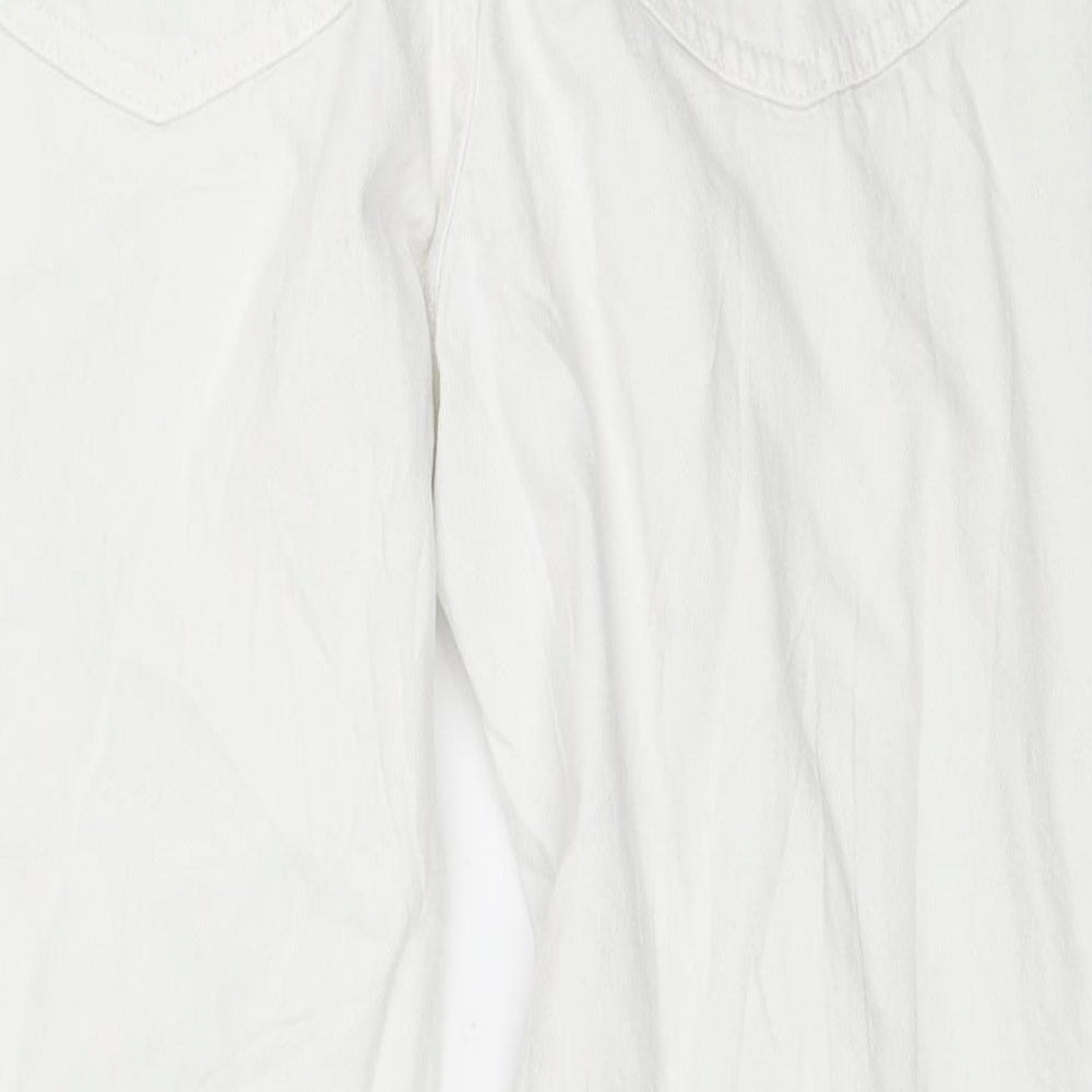 Preworn Womens White  Denim Straight Jeans Size 12 L25 in