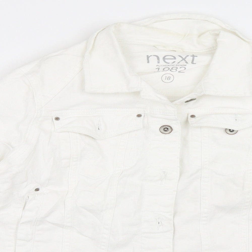 NEXT Womens Ivory  Denim Jacket  Size 18