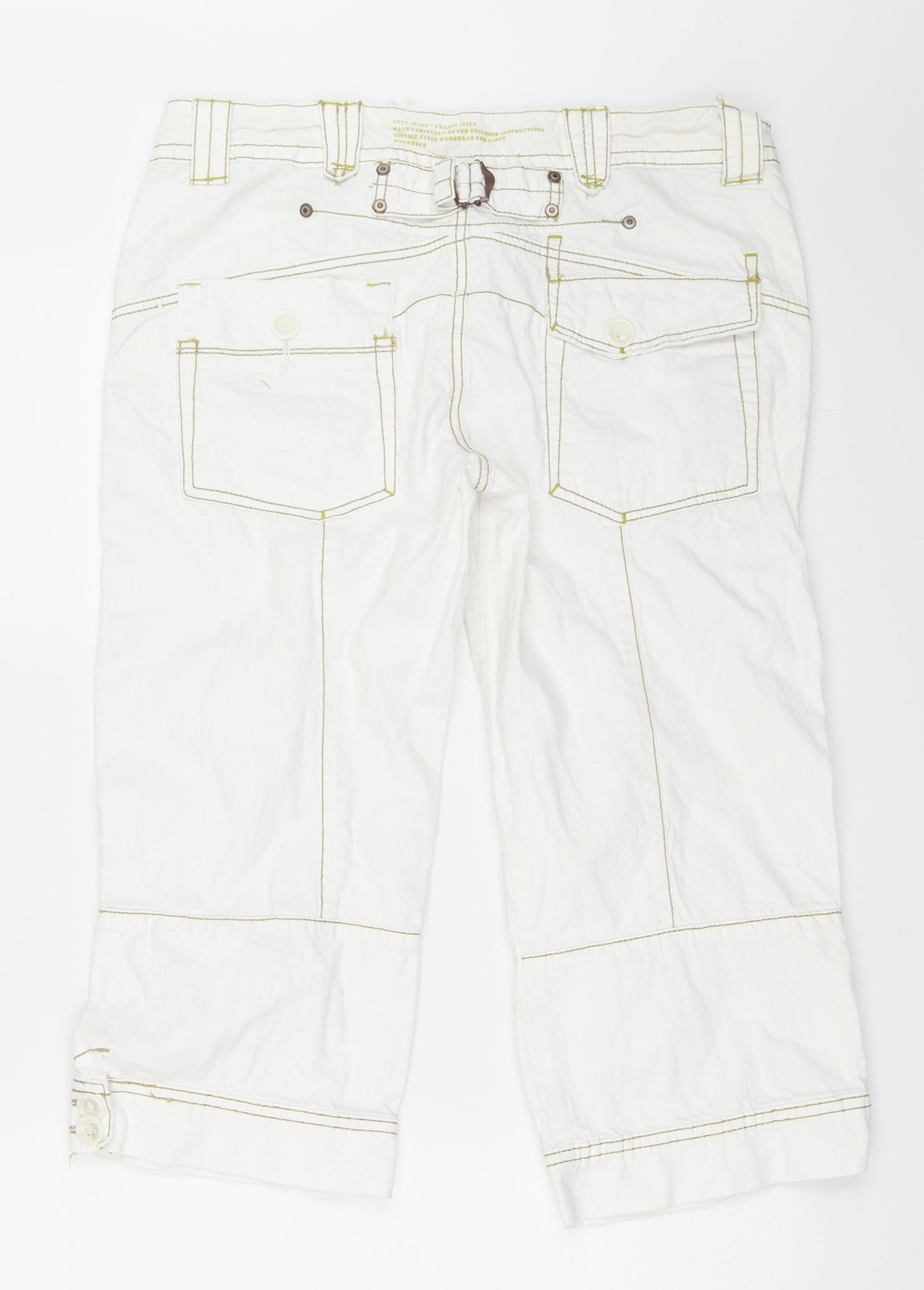NEXT Womens Ivory  Denim Cropped Jeans Size 12 L20 in