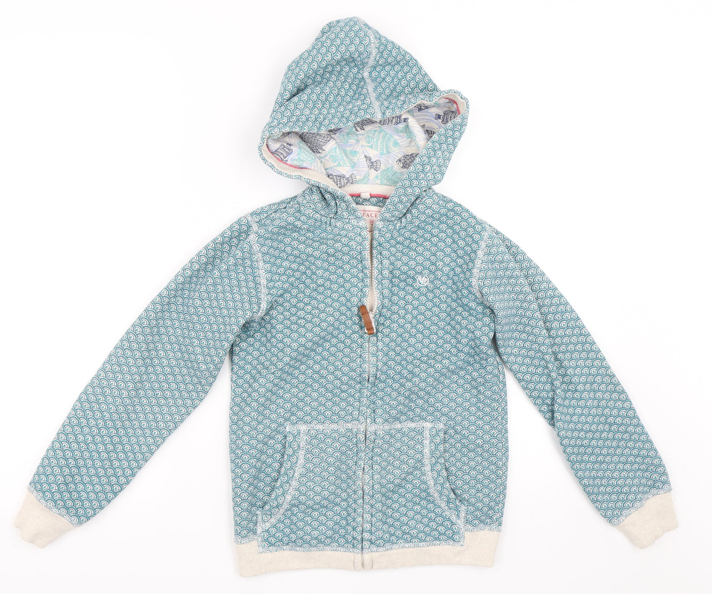 Fat Face Girls Blue   Full Zip Hoodie Size 8-9 Years