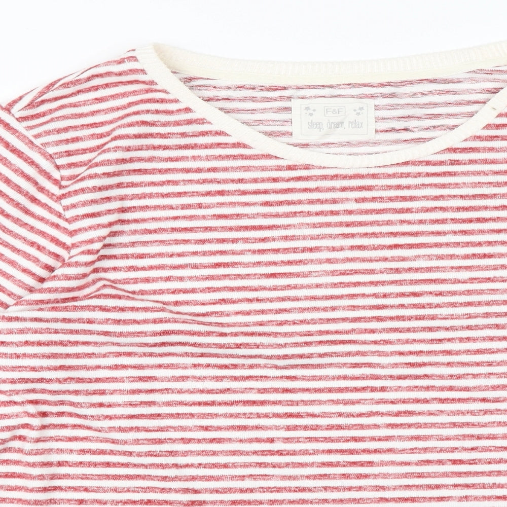F&F Womens Red Striped  Top Pyjama Top Size 20