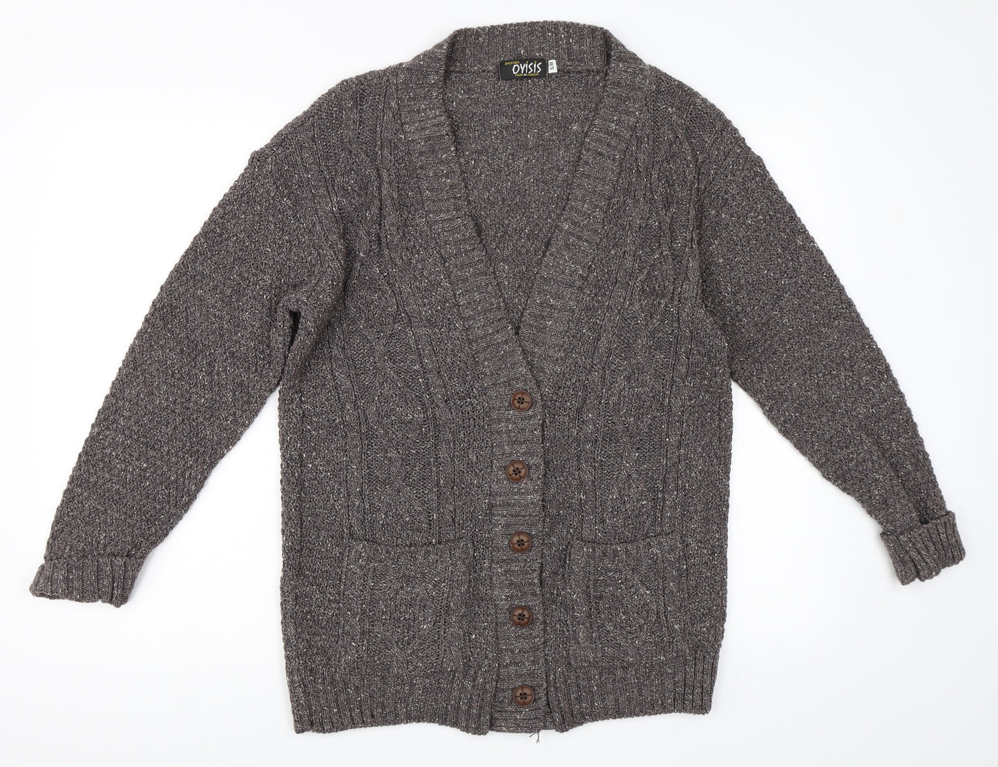 Oyisis Womens Grey   Cardigan Jumper Size M