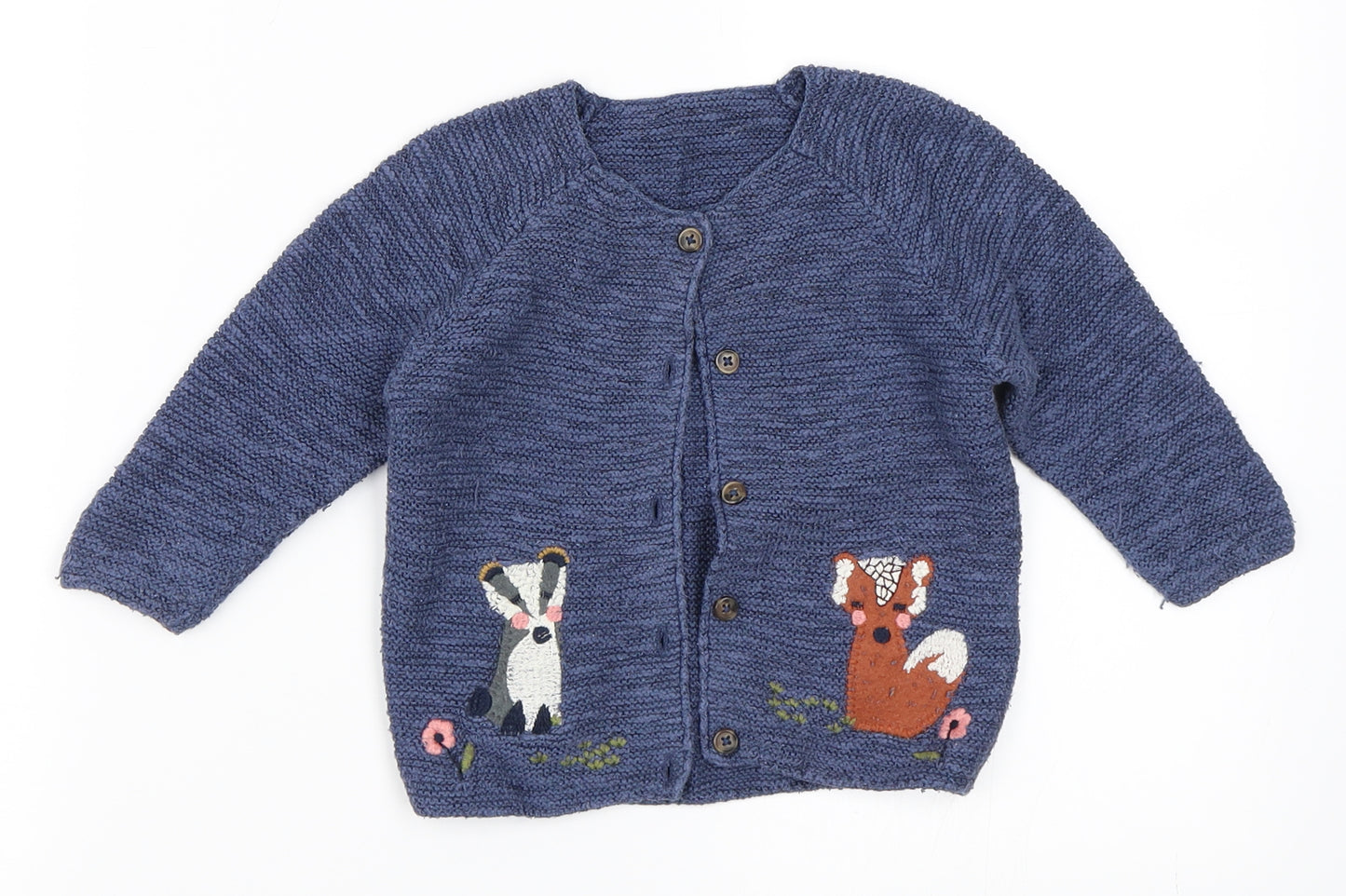 Marks and Spencer Girls Blue   Cardigan Jumper Size 12-18 Months