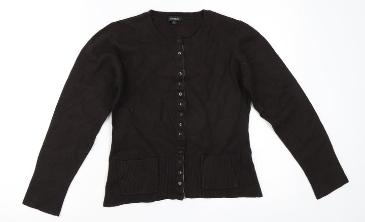 Linea Womens Brown   Cape Jumper Size L