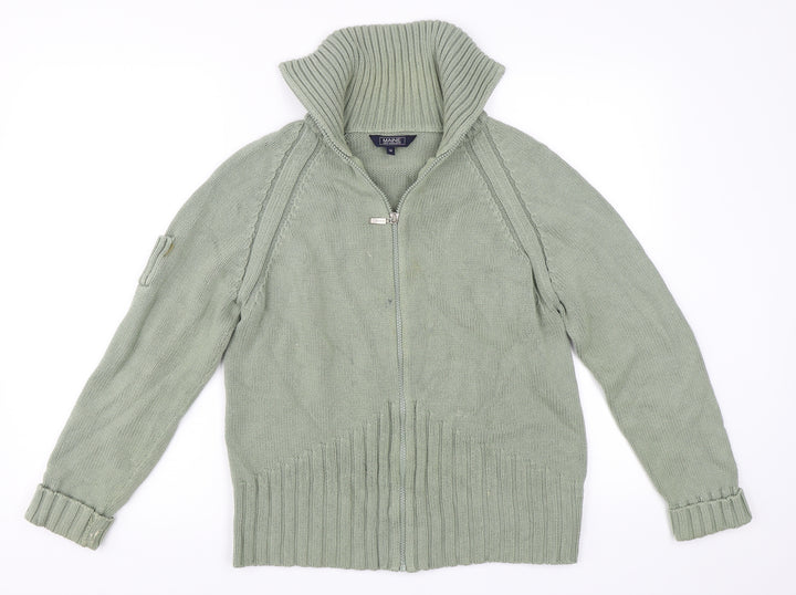Maine New England Womens Green Full Zip Jumper Size 14