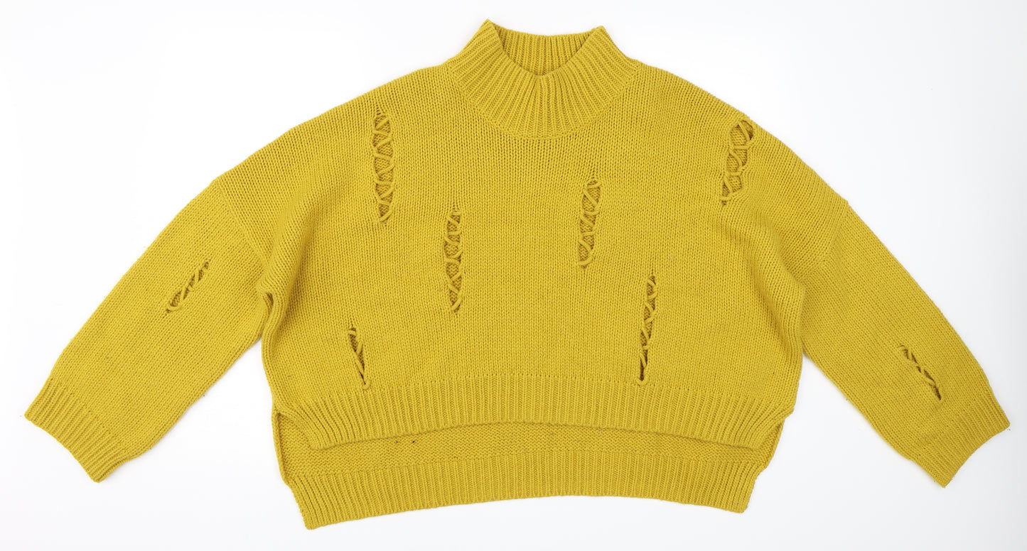French Connection Womens Yellow   Pullover Jumper Size L