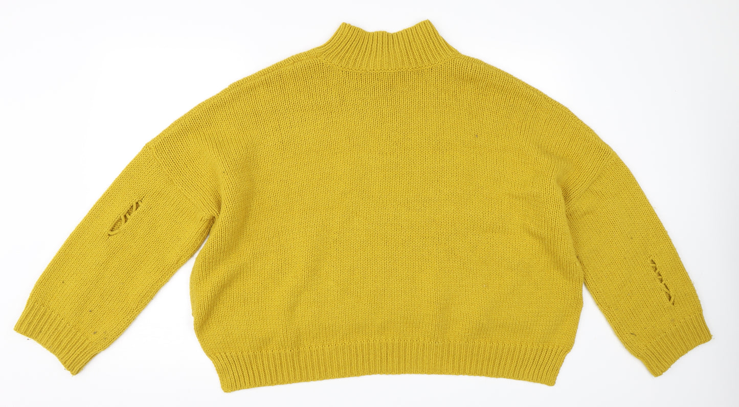 French Connection Womens Yellow   Pullover Jumper Size L