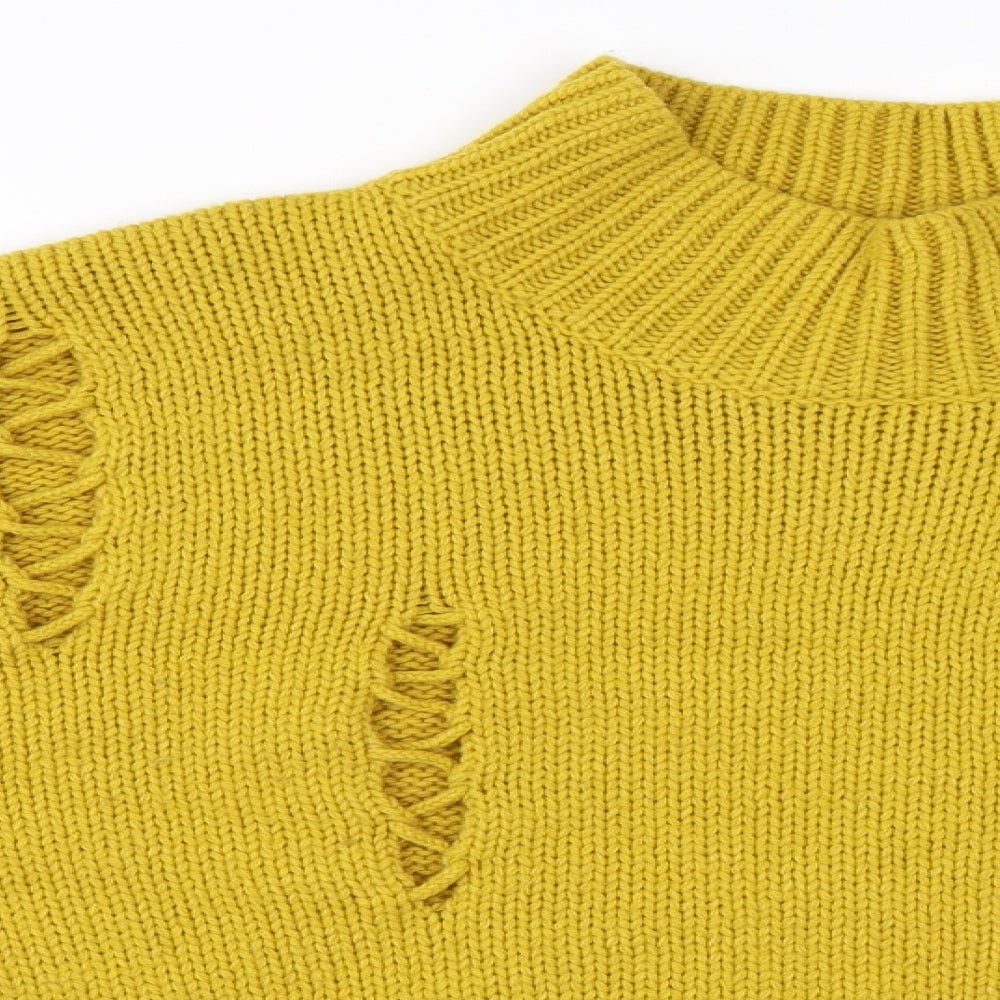 French Connection Womens Yellow   Pullover Jumper Size L