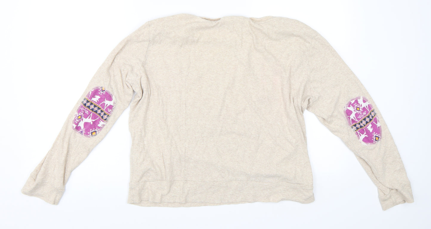 Disney Womens Beige Solid  Top Pyjama Top Size S  - bambi