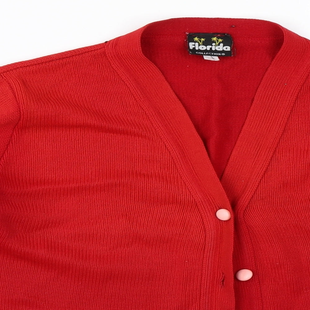 Florida Collection Womens Red   Cardigan Jumper Size L