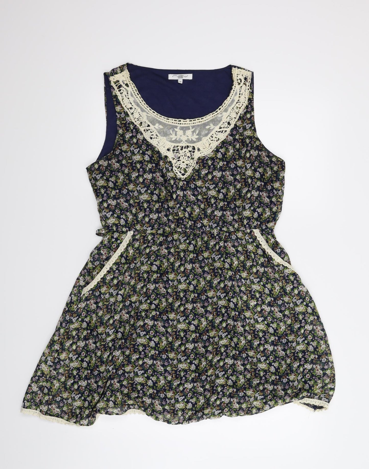 New Look Womens Multicoloured Floral  A-Line  Size 14