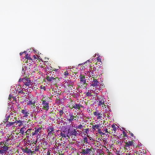 H & M Girls Multicoloured Floral  A-Line  Size 2-3 Years