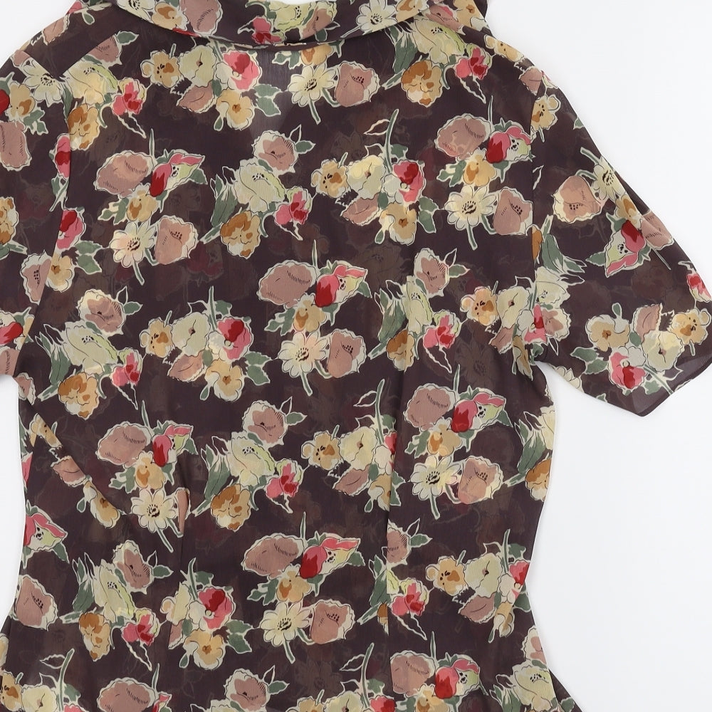 NEXT Womens Purple Floral  Basic Button-Up Size 12