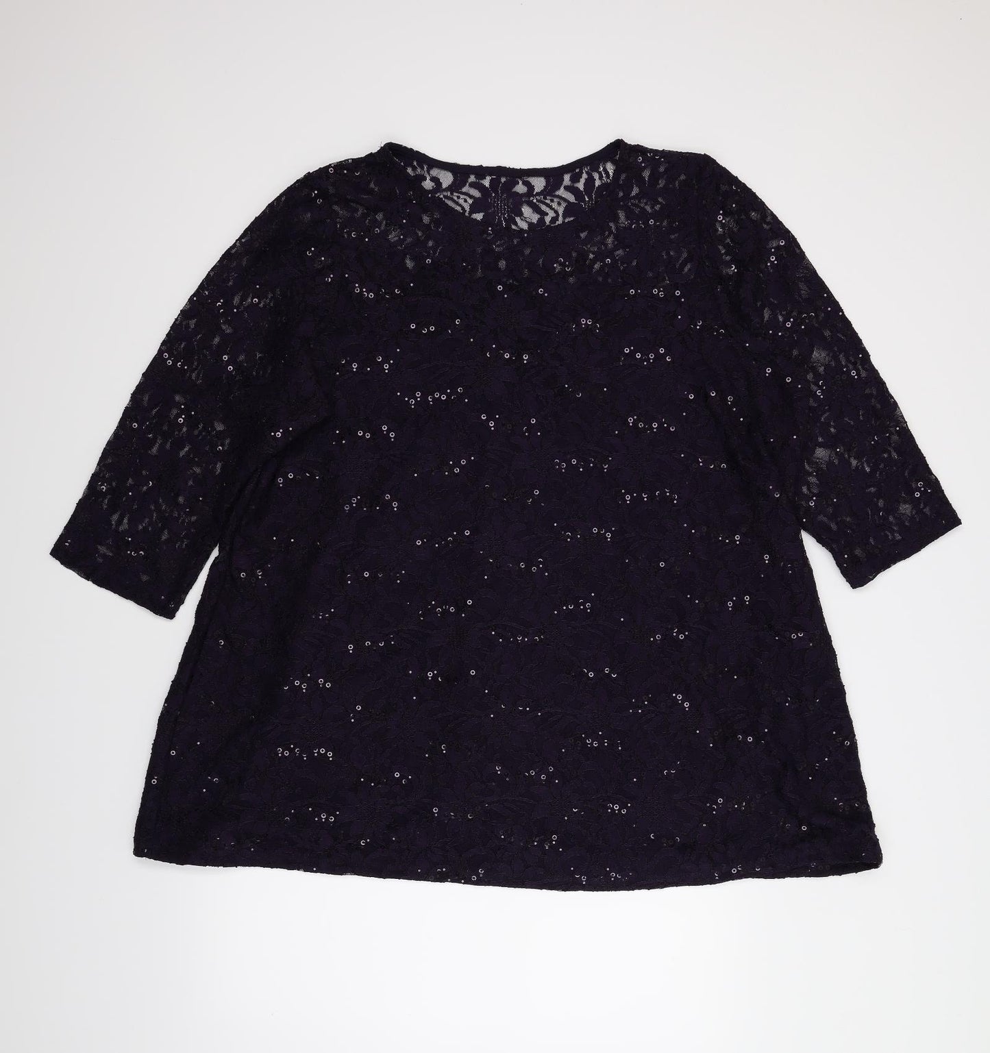 Yours Womens Purple Floral  Tunic Blouse Size 22