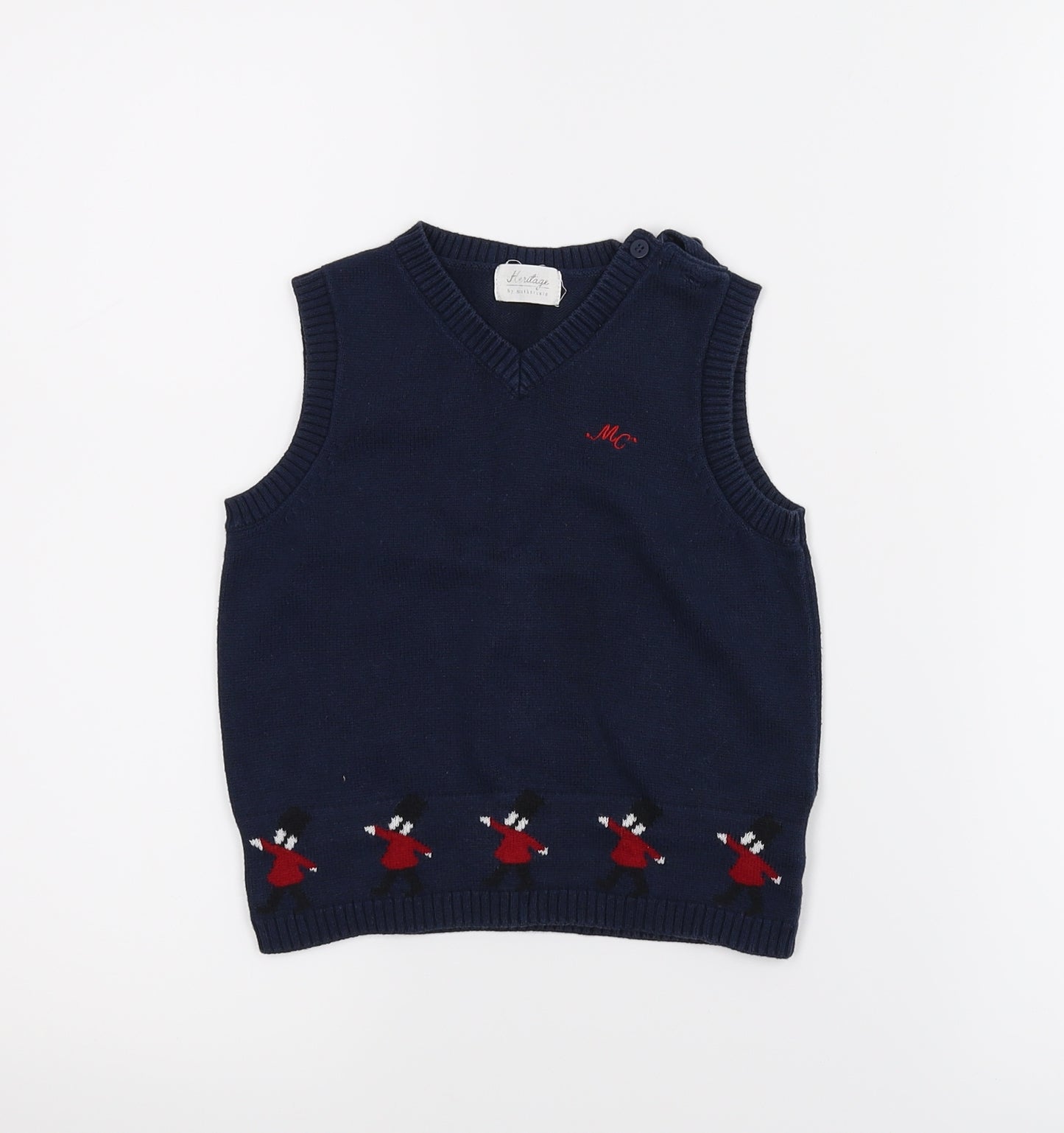 Heritage Boys Blue   Vest Jumper Size 18-24 Months