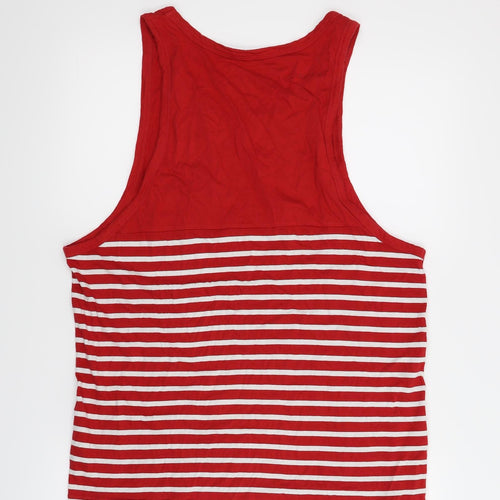 Jack and Jones Mens Red Striped  Vest Sweatshirt Size L