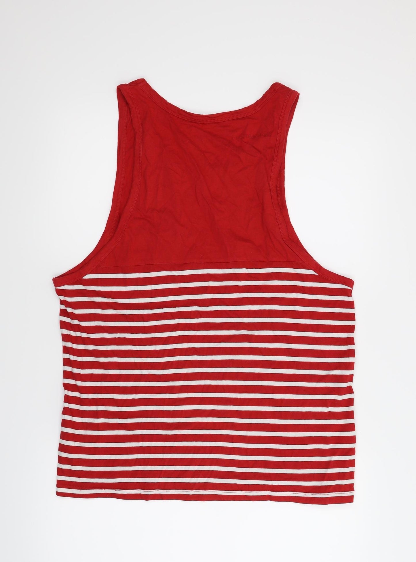 Jack and Jones Mens Red Striped  Vest Sweatshirt Size L