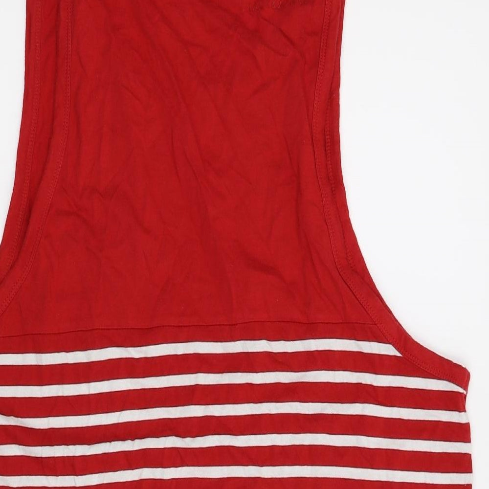 Jack and Jones Mens Red Striped  Vest Sweatshirt Size L