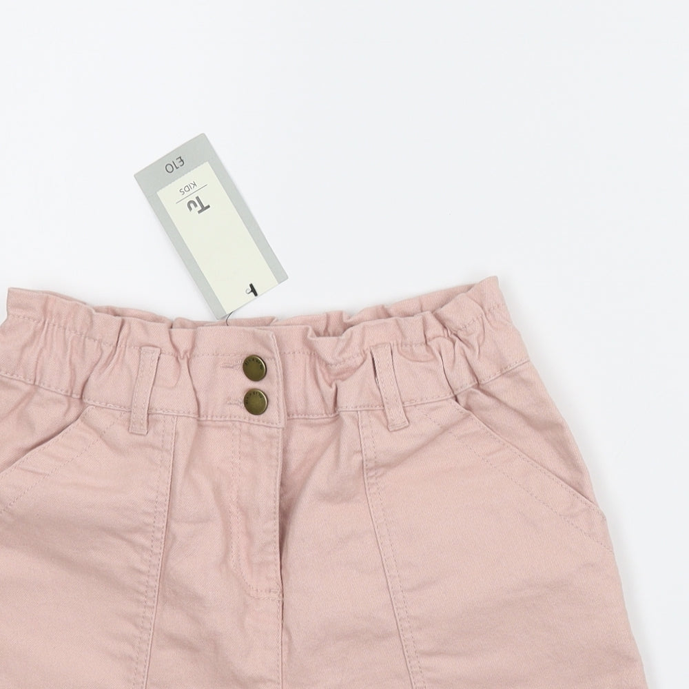 TU  Girls Pink   Paperbag Shorts Size 12 Years